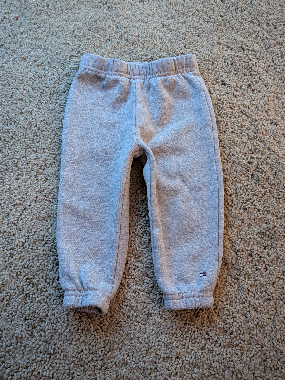 Tommy Hilfiger Light Gray Toddler Sweatpants with Flag Logo